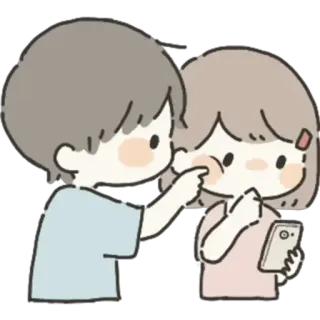 🤔 пара, мультфильм, любовь, отношения, милый, романтика telegram sticker