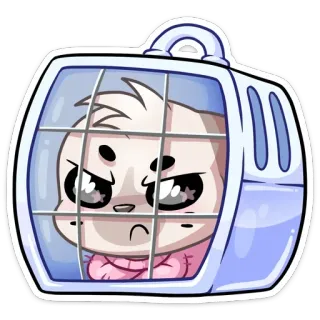 😡 Tier, Hund, Welpe, wütend, Käfig whatsapp sticker