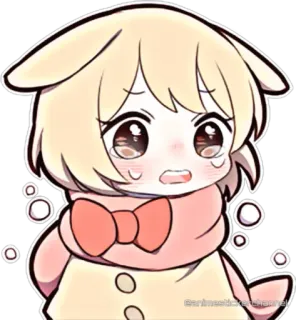 🥺 weinen, traurig, Tränen, Anime, Mädchen, süß, Cartoon telegram sticker
