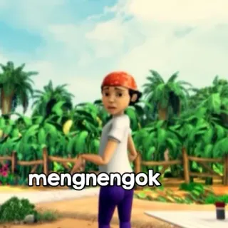 😊 mengnengok kartun, tropis, indonesia whatsapp sticker