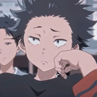 🤨 Shoya Ishida A Silent Voice Anime, Manga, Postać, Shoya Ishida, A Silent Voice, Smutny, Chłopak telegram sticker