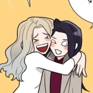 😩 Dessin animé, Câlin, Joyeux, Amis, Souriant whatsapp sticker