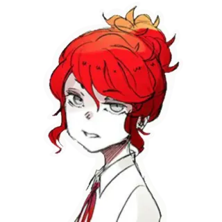 😤 Pelirroja, Chica anime, Boceto, Dibujo animado, Retrato, Personaje femenino telegram sticker