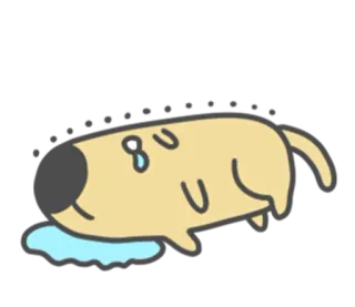😭 chien, pleurer, triste, chiot, dessin animé, emoji, larmes whatsapp sticker