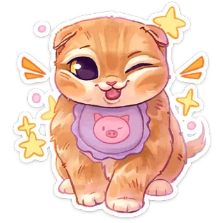 😉 猫, 子猫, かわいい, 動物, ペット, 漫画 telegram sticker