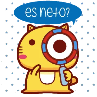 👀 es neto? Katze, Lupe, Frage, Cartoon, Sticker telegram sticker