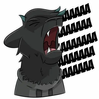 😧 AAAAAAA criant, dessin animé, animal, autocollant, hurlant whatsapp sticker