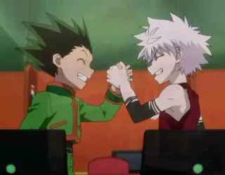 🤝 Gon Freecss and Killua Zoldyck Hunter x Hunter アニメ, 友情, 少年, Hunter x Hunter, ゴン, キルア telegram sticker