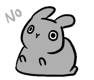 🐰 NO królik, zwierzę, negatyw, wyrażenie, kreskówka, słodki, nie telegram sticker
