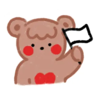 🏳 熊, 动物, 可爱, 旗帜, 卡通 telegram sticker