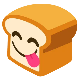 🍞 roti, makanan, emoji, lidah, irisan, kartun telegram sticker