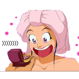 😃 Cincin, Wanita, Senang, Kartun, Kejutan, Pertunangan telegram sticker