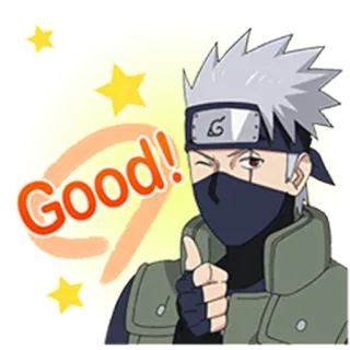 👍 Kakashi Hatake Naruto Good! Anime, Kakashi, Ninja, Duim omhoog, Manga telegram sticker