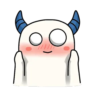 ☺️ monster, cute, blushing, funny, cartoon, ghost, horns telegram sticker
