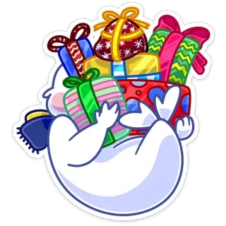 🎁 noël, cadeaux, cadeaux, fêtes, célébration, hiver, mignon, dessin animé whatsapp sticker