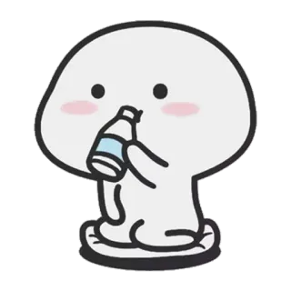 💧 卡通, 瓶子, 饮用, 可爱, 人物 telegram sticker