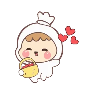⭐ süß, kawaii, Cartoon, Herzen, fröhlich whatsapp sticker