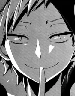 😏 anime, manga, smirk, finger, shush telegram sticker