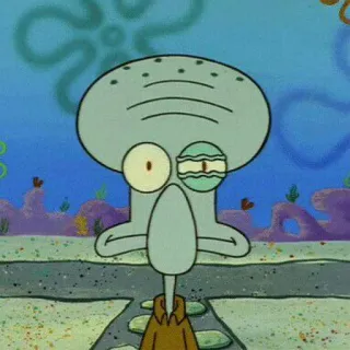 ⚓️ Squidward Tentacles Spongebob Squarepants calamar, SpongeBob, tentacules, énervé, dessin animé telegram sticker