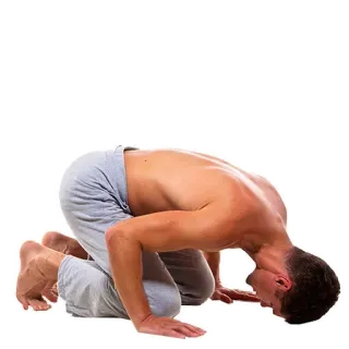 🧘‍♂️ мужчина, на коленях, упражнение, йога, вес тела, фитнес telegram sticker