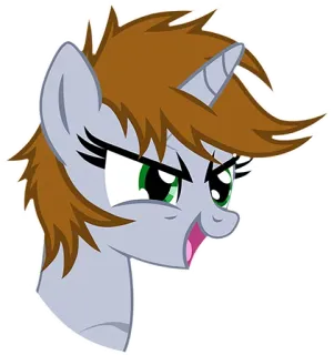 😈 Desenho animado, Pônei, Unicórnio, Bravo, Meme, Fanart, Equino telegram sticker