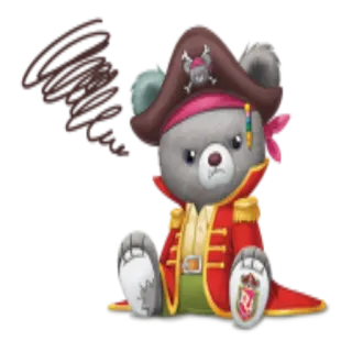 😵‍💫 pirata, orso, cartone animato, animale, costume, carino telegram sticker