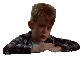 😔 Kevin McCallister Home Alone triste, macaulay culkin, filme, natal, sozinho, criança whatsapp sticker