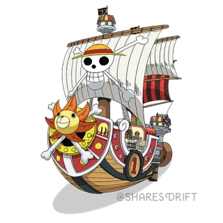 🌊 One Piece One Piece, Thousand Sunny, navio, anime telegram sticker