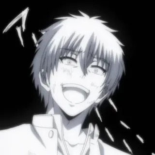 ♠️ anime, happy, smile, grayscale, cartoon, crazy telegram sticker