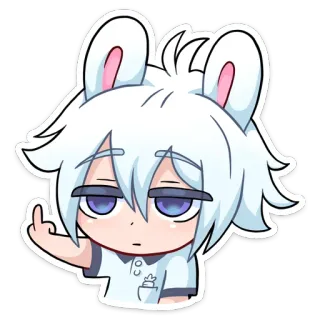 🖕 lapin, animé, sticker, doigt d'honneur, geste obscène telegram sticker