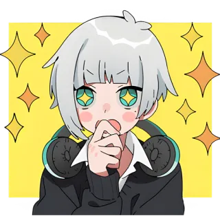 🤩 Anime, Adesivo, Desenho animado, Fofo, Fones de ouvido, Brilho telegram sticker