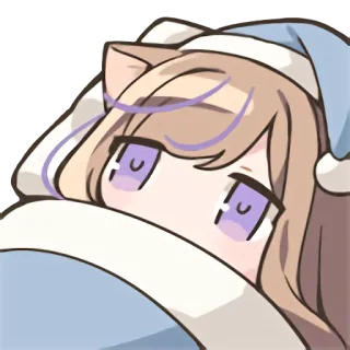 💤 Аниме, Девушка-кошка, Сон, Милый, Каваий telegram sticker