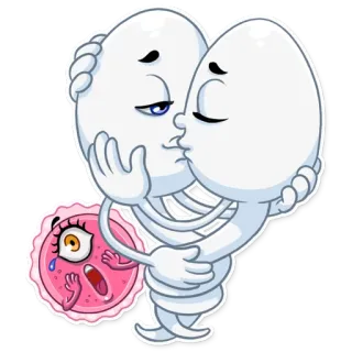 👨 Cartoon, Kuss, Traurig, Liebe, Herzschmerz telegram sticker