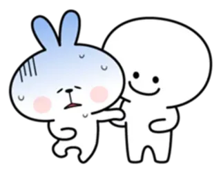 🥺 bunny, cartoon, cute, rabbit, sticker, anime telegram sticker