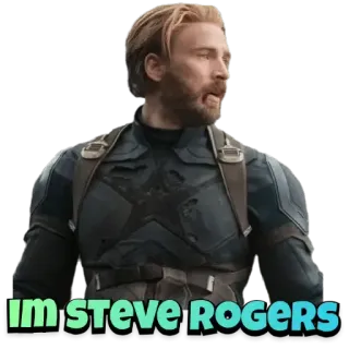 😎 Captain America IM STEVE ROGERS Captain America, Steve Rogers, Marvel, super-héros, personnage, bande dessinée telegram sticker