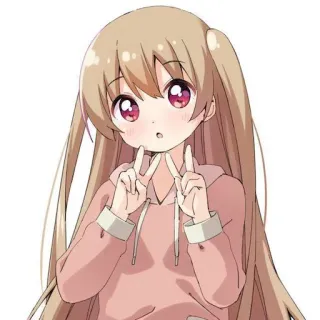 ✌️ Anime, Menina, Sinal de paz, Kawaii, Bonito, Desenho animado telegram sticker