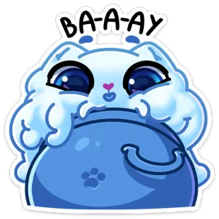 🤩 BA-A-AY gato, pegatina, animal, lindo, dibujo animado, esponjoso telegram sticker