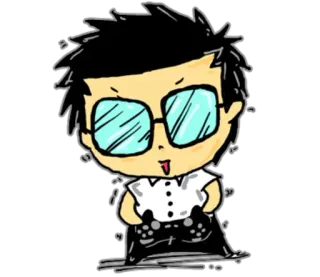 🎮 gamer, desenho animado, pessoa, jogo, controle, óculos whatsapp sticker