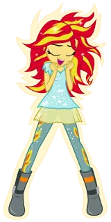 ☺️ Sunset Shimmer My Little Pony: Equestria Girls サンセットシマー, アニメ, エクエストリアガールズ, 漫画, 女の子, キラキラ, 赤い髪 whatsapp sticker