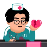 💔 Squid Game Squid Game, nurse, heartbreak, 111, uniform telegram sticker