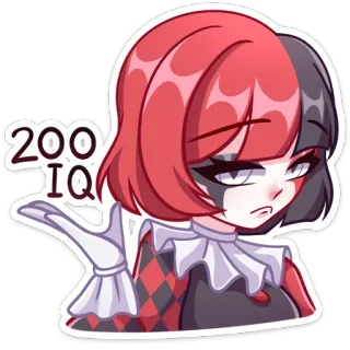 🤯 Harley Quinn 200 IQ harley quinn, kartun, dc comics, penjahat, lucu, stiker telegram sticker