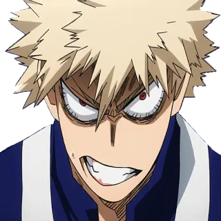 😅 Bakugo Katsuki My Hero Academia Anime, Manga, My Hero Academia, Bakugo, Katsuki, enojado, personaje telegram sticker