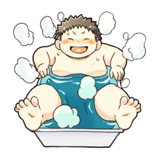 😀 bath, sweat, steam, relaxing, cheerful, cartoon telegram sticker