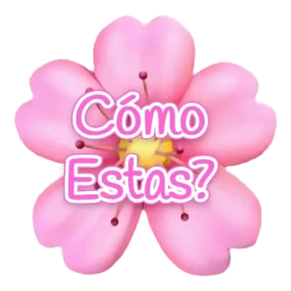🤔 Cómo Estas? Blume, Gruß, Spanisch, Kirschblüte, Wie geht's telegram sticker