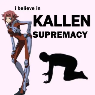 🙇 Kallen Stadtfeld Code Geass i believe in KALLEN SUPREMACY аниме, каллен, код гиас, превосходство, фанарт, персонаж telegram sticker