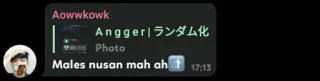 ⚫ Aowwkowk
Angger|ランダム化
Photo
Males nusan mah ah telegram sticker