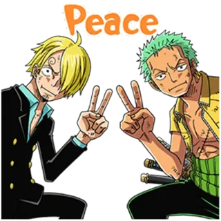 ✌ Peace 평화, 상디, 원피스, 애니메이션, 만화, 조로 telegram sticker