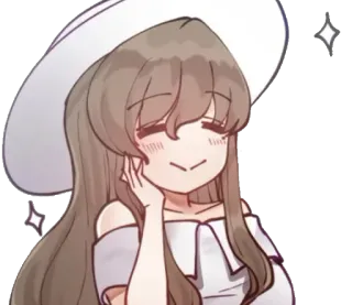 ✨ Anime, niedlich, Mädchen, Hut, Glitzer telegram sticker