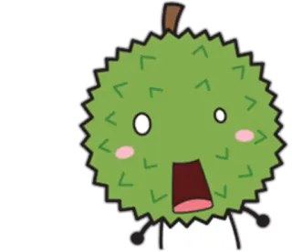 😱 durian, owoc, słodki, kawaii, zaskoczony telegram sticker