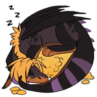 🌙 drago, dormire, cartoni animati, carino, animale, fantasy whatsapp sticker